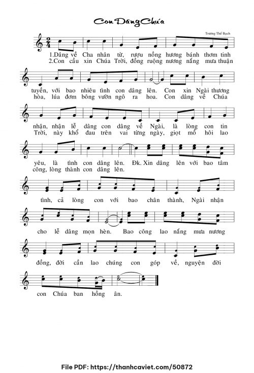 Con dâng Chúa - Trương Thế Bạch - trang 1