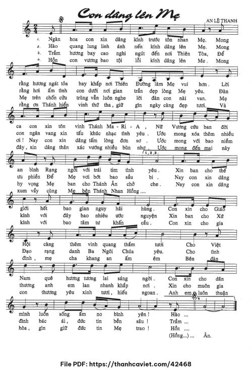 Con dâng lên Mẹ - An Lệ Thanh - trang 1