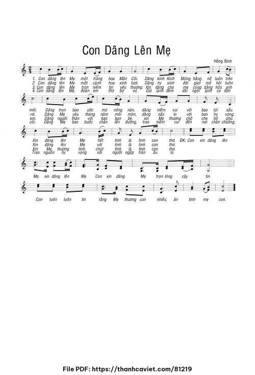 Con dâng lên Mẹ - Hồng Bính - trang 1