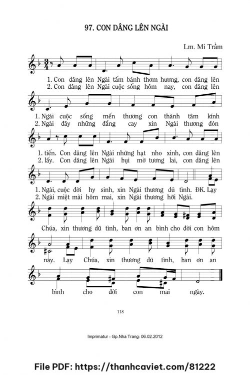 Con dâng lên Ngài - Lm. Mi Trầm - trang 1