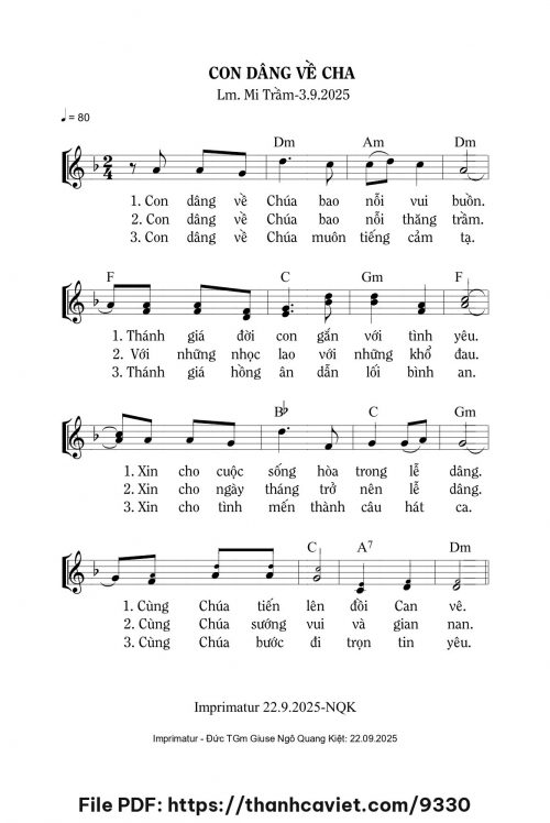Con dâng về Cha - Lm. Mi Trầm - trang 1