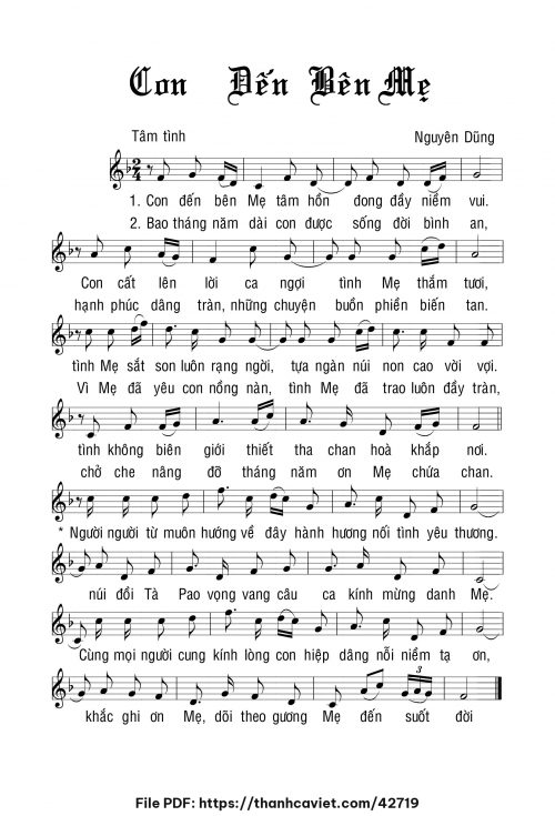 Con đến bên Mẹ - Nguyên Dũng - trang 1