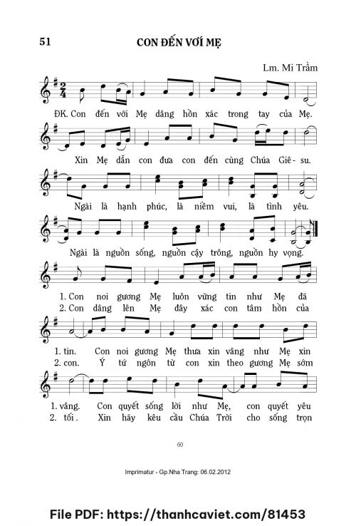 Con đến với Mẹ - Lm. Mi Trầm - trang 1