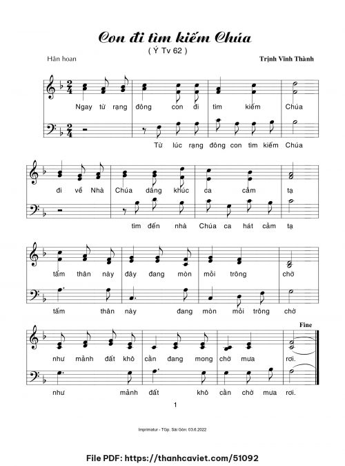 Con đi tìm kiếm Chúa - Trịnh Vĩnh Thành - trang 1