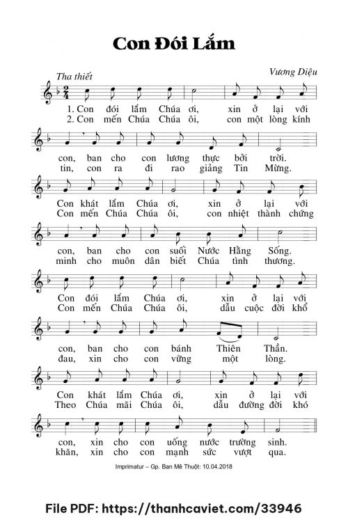 Con đói lắm - Lm. Vương Diệu - trang 1