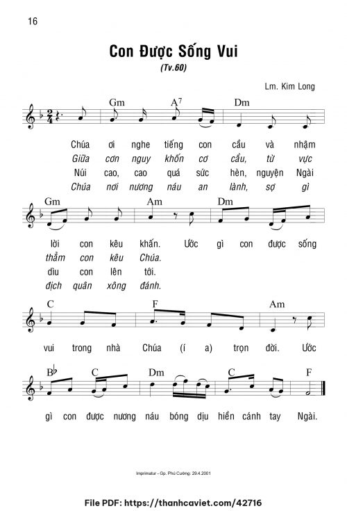 Con được sống vui - Lm. Kim Long - trang 1