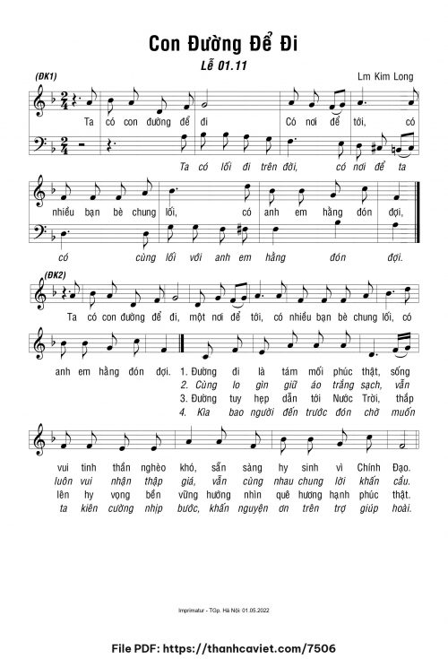 Con đường để đi - Lm. Kim Long - trang 1