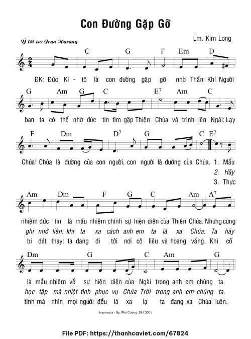 Con đường gặp gỡ - Lm. Kim Long - trang 1