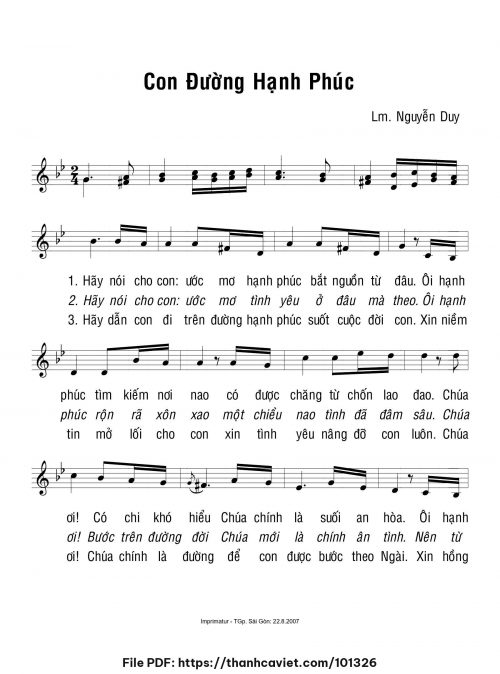 Con đường hạnh phúc - Lm. Nguyễn Duy - trang 1