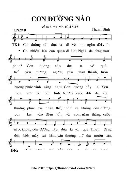 Con đường nào - Lm. Thanh Bình - trang 1