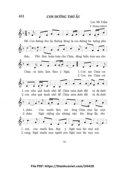 Con đường thơ ấu - Lm. Mi Trầm - trang 1