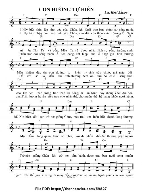 Con đường tự hiến - Lm. Hoài Bắc, OP - trang 1