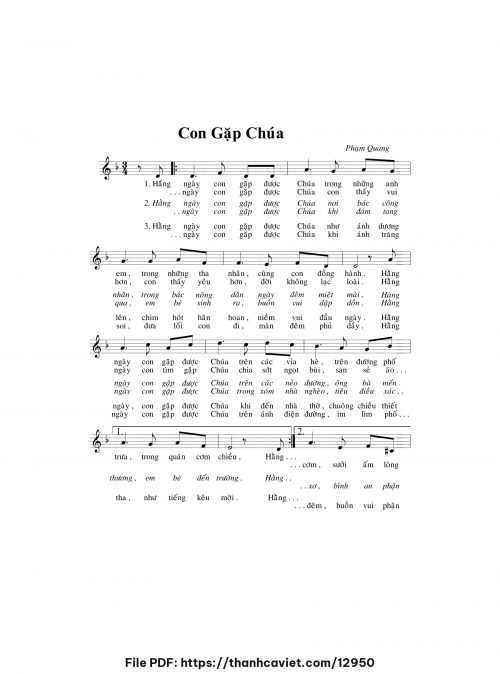 Con gặp Chúa - Lm. Phạm Quang, OP - trang 1
