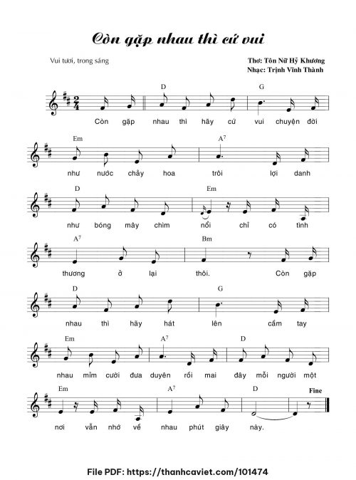 Còn gặp nhau thì cứ vui - Trịnh Vĩnh Thành - trang 1