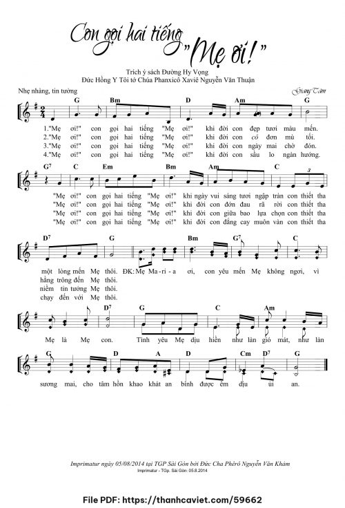 Con gọi hai tiếng Mẹ ơi - Lm. Giang Tâm - trang 1