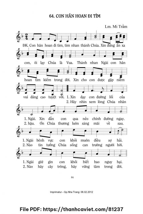 Con hân hoan đi tìm - Lm. Mi Trầm - trang 1