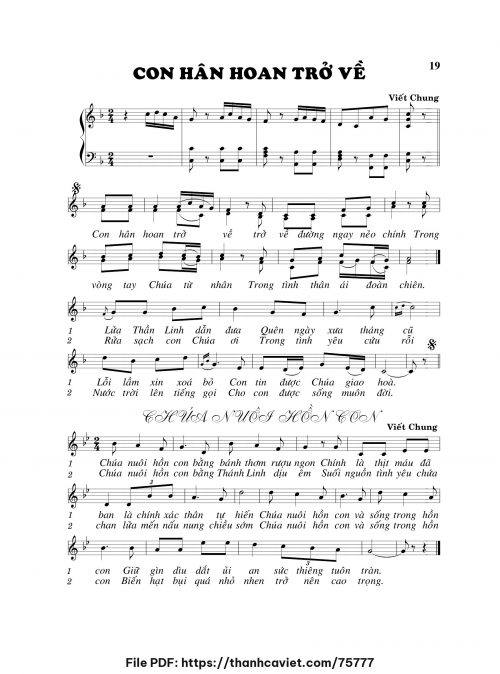 Con hân hoan trở về - Viết Chung - trang 1