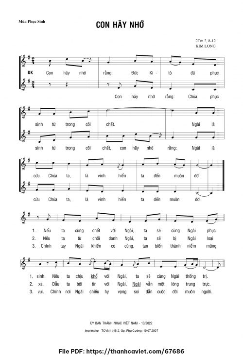 Con hãy nhớ - Lm. Kim Long - trang 1