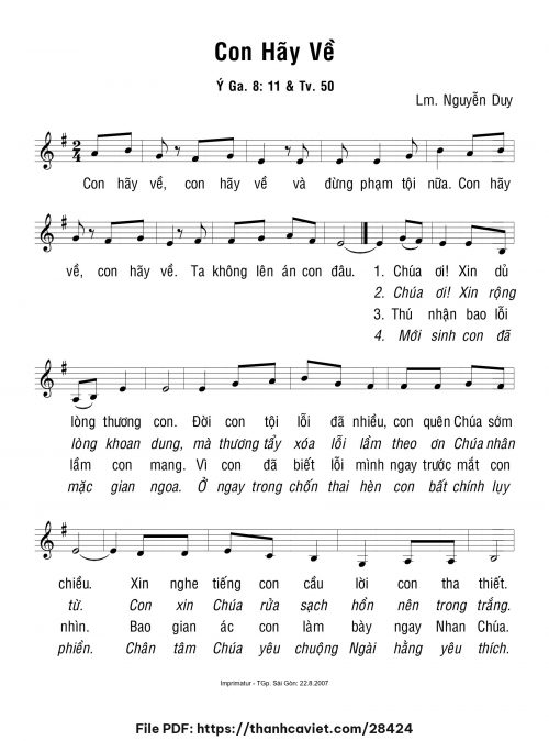 Con hãy về - Lm. Nguyễn Duy - trang 1