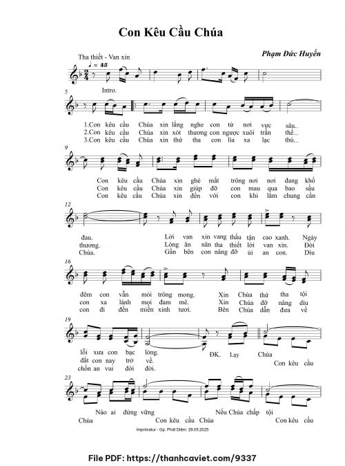Con kêu cầu Chúa - Phạm Đức Huyến - trang 1