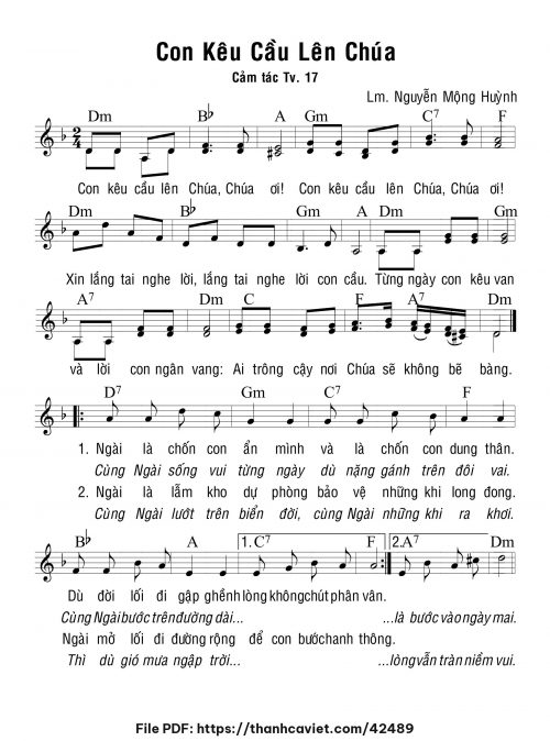 Con kêu cầu lên Chúa - Lm. Nguyễn Mộng Huỳnh - trang 1