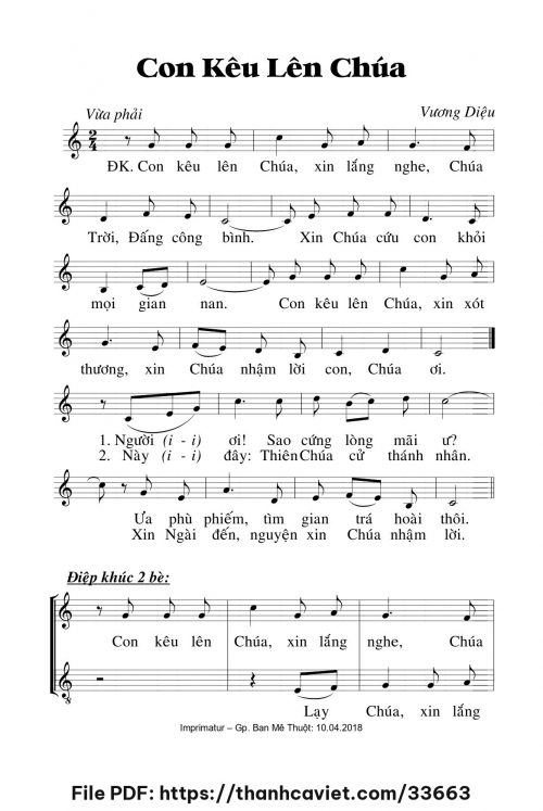 Con kêu lên Chúa - Lm. Vương Diệu - trang 1