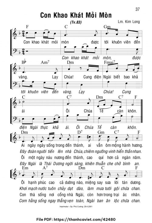 Con khao khát mỏi mòn - Lm. Kim Long - trang 1