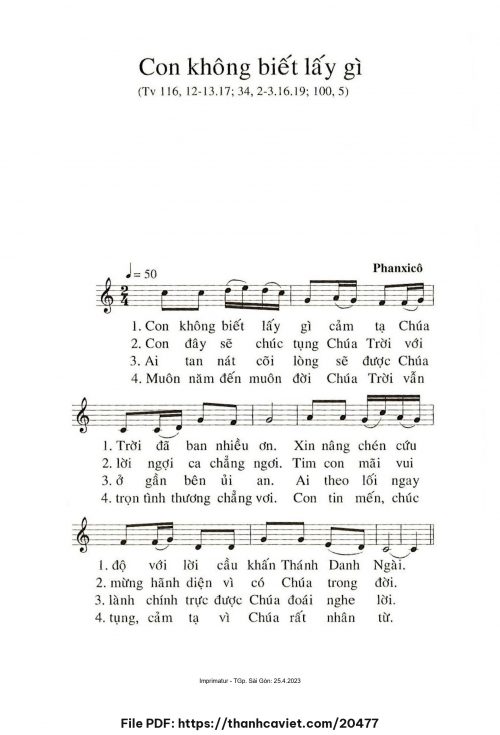Con không biết lấy gì - Phanxicô - trang 1