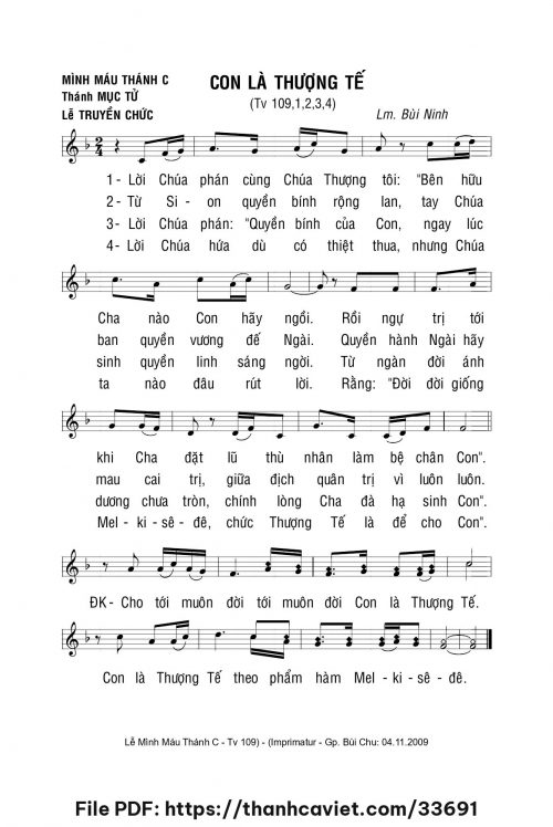 Con là Thượng Tế - Lm. Bùi Ninh - trang 1