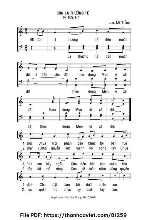 Con là thượng tế – Lm. Mi Trầm - Lm. Mi Trầm - trang 1