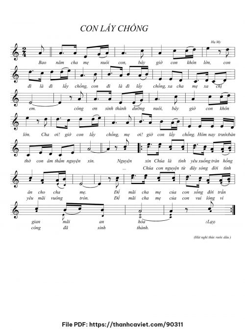 Con lấy chồng - Hạ My (Phương Nhạn) - trang 1