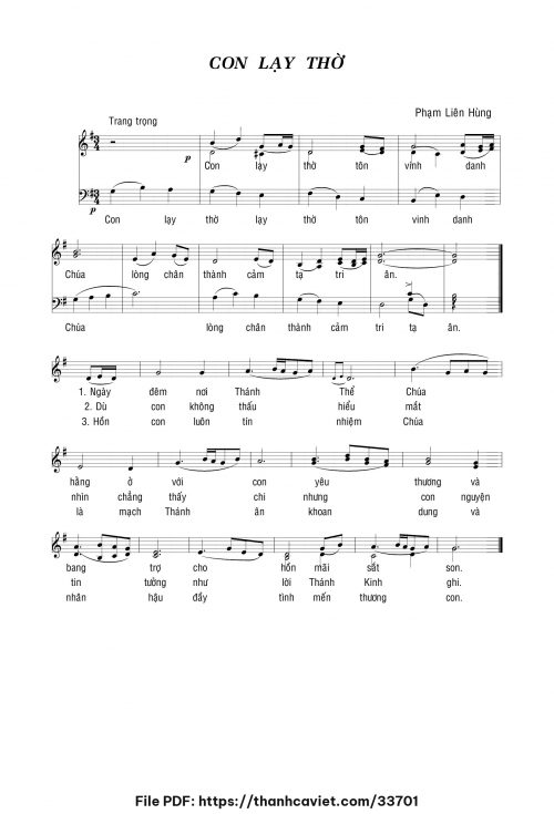 Con lạy thờ - Lm. Phạm Liên Hùng - trang 1