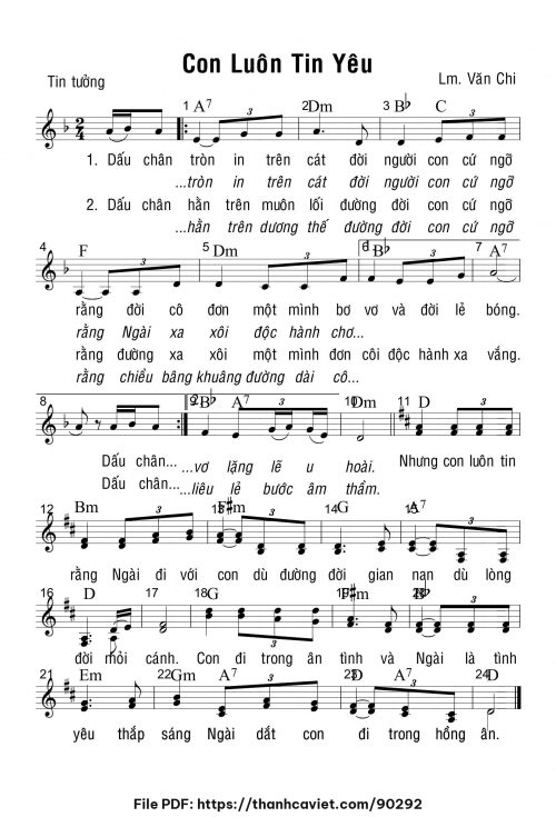 Con luôn tin yêu - Lm. Văn Chi - trang 1