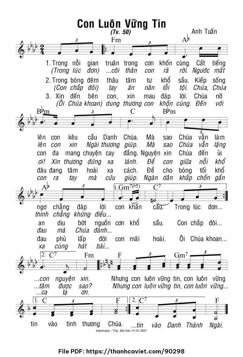 Con luôn vững tin - Anh Tuấn - trang 1
