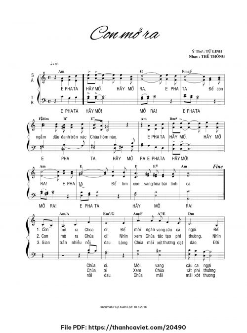 Con mở ra - Thế Thông - Ý thơ: Từ Linh - trang 1