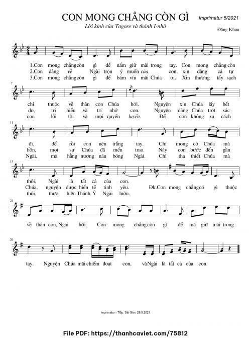 Con mong chẳng còn gì - Đăng Khoa - trang 1