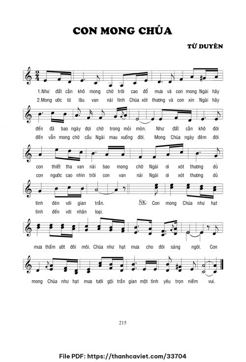 Con mong Chúa - Lm. Từ Duyên - trang 1