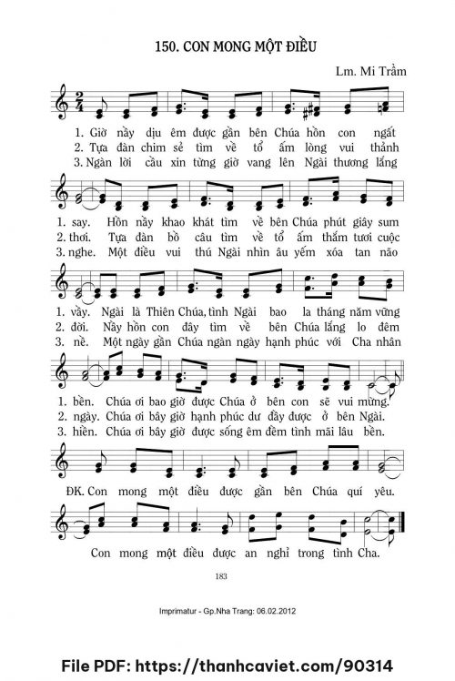 Con mong một điều - Lm. Mi Trầm - trang 1