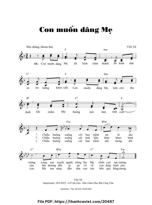 Con muốn dâng Mẹ - Viễn Xứ - trang 1