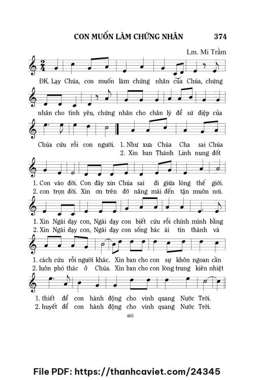 Con muốn làm chứng nhân - Lm. Mi Trầm - trang 1