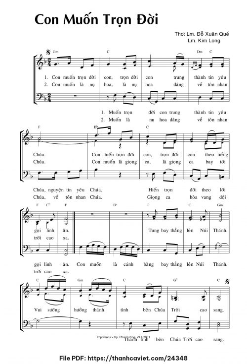 Con muốn trọn đời - Lm. Kim Long - trang 1