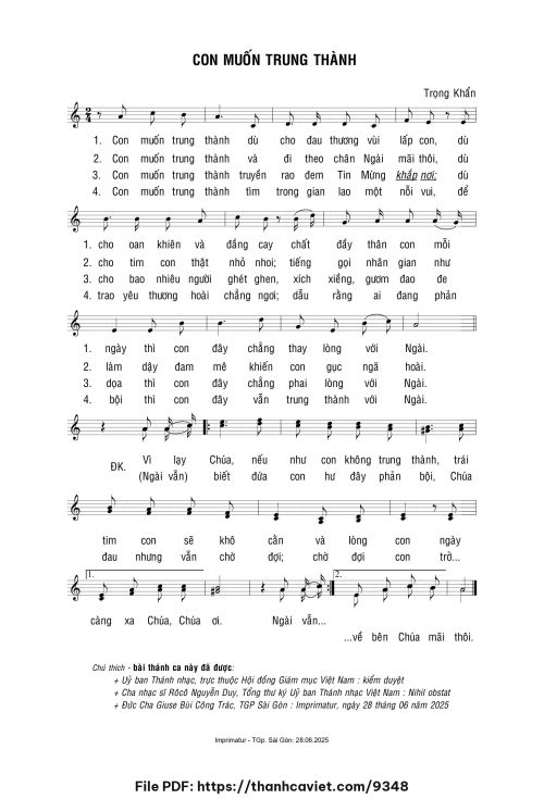 Con muốn trung thành - Lm. Trọng Khẩn - trang 1