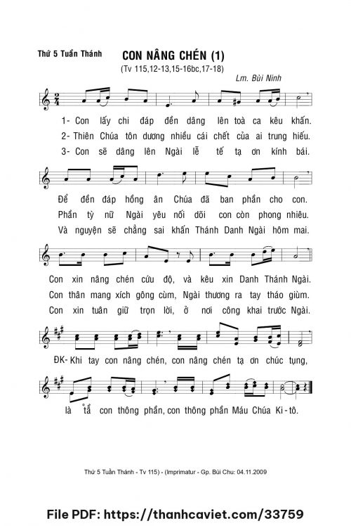 Con nâng chén 1 - Lm. Bùi Ninh - trang 1