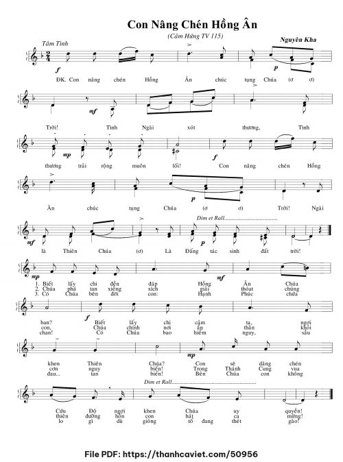 Con nâng chén hồng ân - Nguyên Kha - trang 1