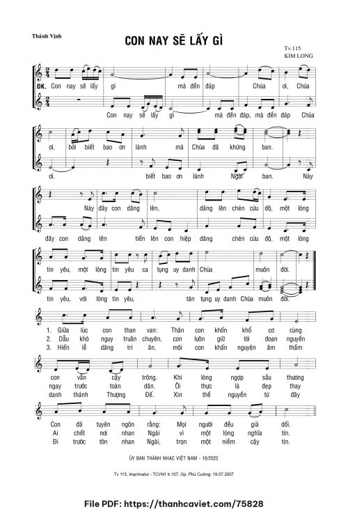 Con nay sẽ lấy gì - Lm. Kim Long - trang 1