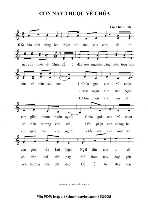 Con nay thuộc về Chúa 1 - Lm. Châu Linh - trang 1