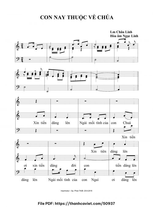 Con nay thuộc về Chúa 3 - Lm. Châu Linh (Hòa âm: Ngọc Linh) - trang 1