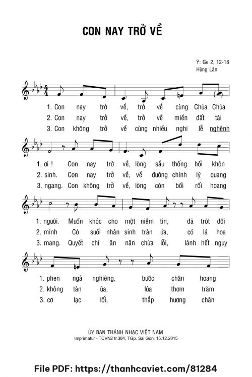 Con nay trở về - Hùng Lân - trang 1