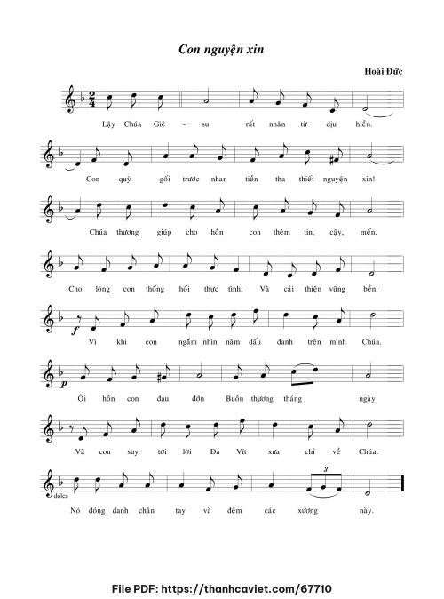 Con nguyện xin - Lm. Hoài Đức - trang 1