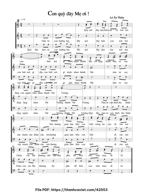Con quỳ đây Mẹ ơi - Lê Ân Thiên - trang 1